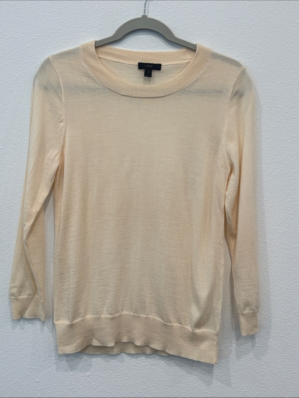 J. Crew Lightweight Crewneck Sweater in Soft Cream